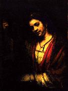Woman in a doorway Rembrandt